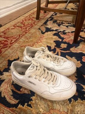 Women's White Low-Top Leather Sneakers